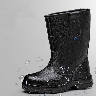 Herrenmode Stahlkappe Arbeitssicherheitsschuhe weiches Leder Werkzeugschuhe Sicherheit Arbeiter hoch Stiefel sicheres Schuhwerk Schutz männlich