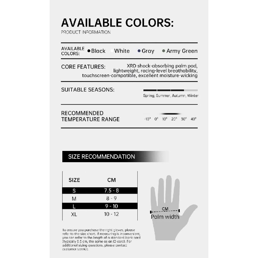 LAMEDA Men's Cycling Gloves XRD Pad Touch Screen Road Bike Full Finger Gloves Spring MTB Gloves Breathable Bicycle Accessories