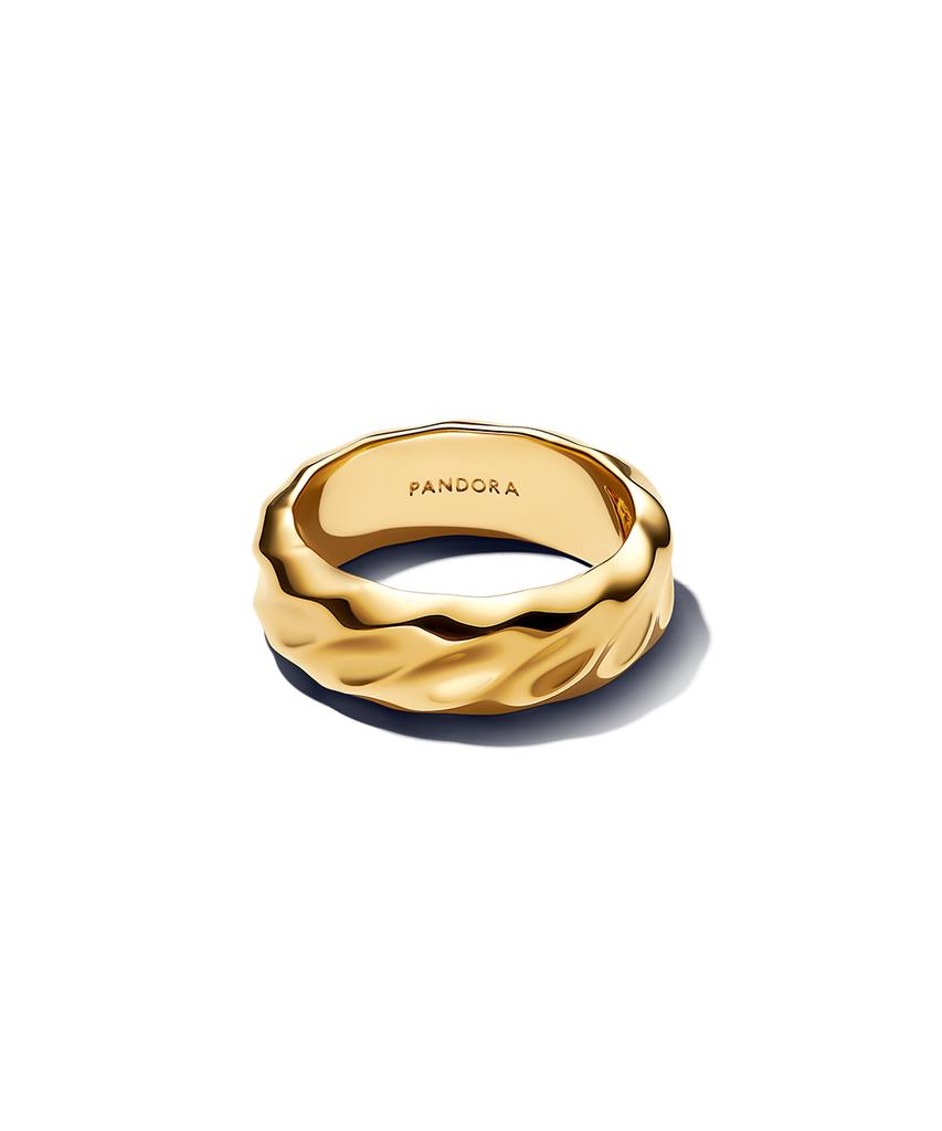 Pandora Rippled Wide Band Ring _163886C00