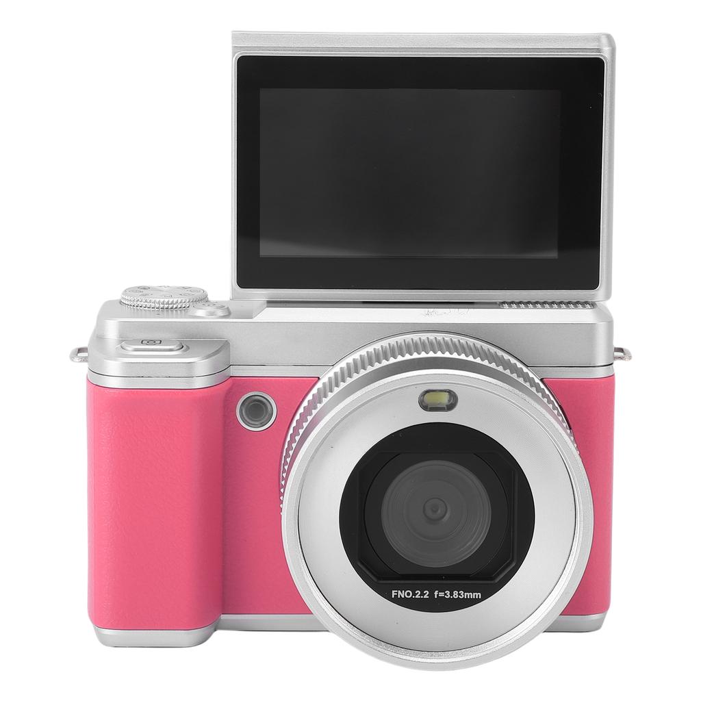 Digital Camera 5K 80MP HD Dual Lens Flip Screen 18X Digital Zoom Autofocus WiFi Video Camera for Travel Photography Pink