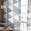 Rhombus Lattice Retro Tulle Curtains Living Room Kitchen Chiffon Curtain Bedroom Balcony Sheer Curtain Fashion Home Decor