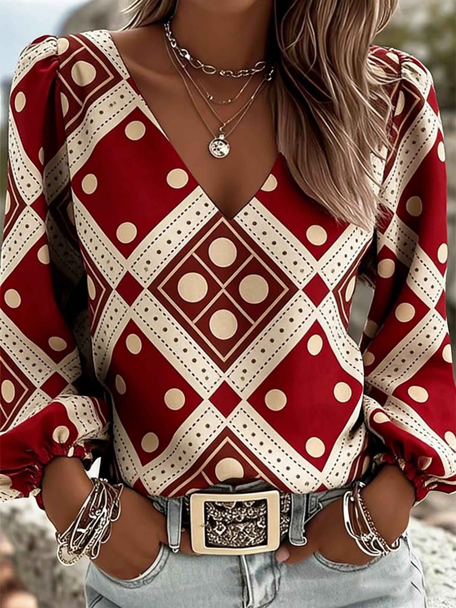 

Ladies loose printed shirt, perfect gift for festivals, fashionable women s clothing, suitable for outdoor gatherings XXL