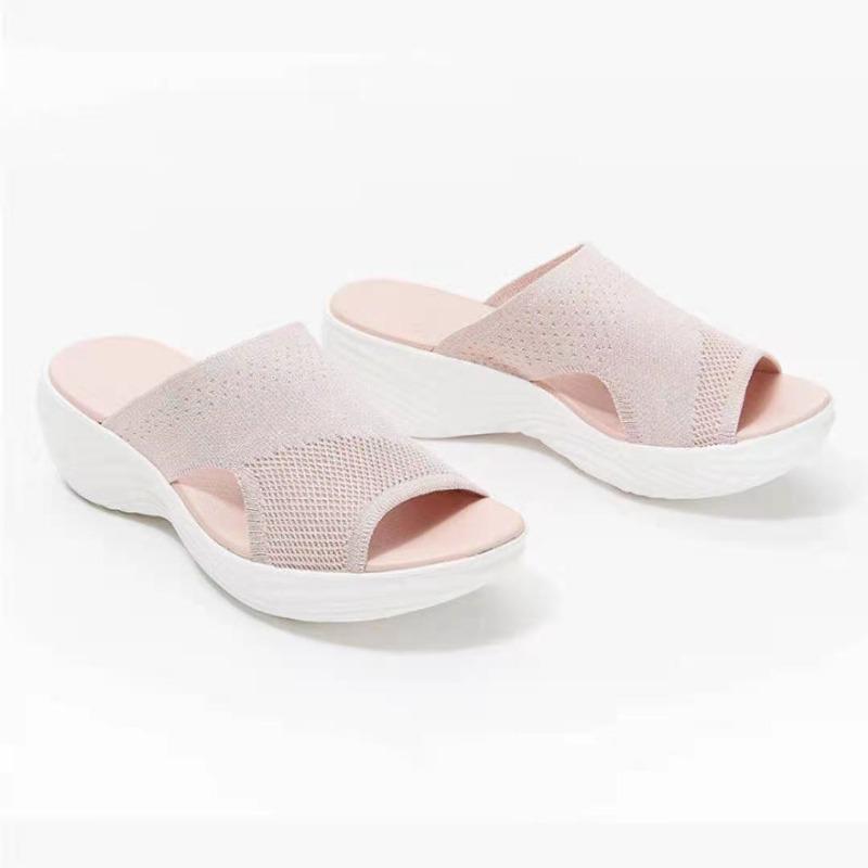 Summer New Large Size Slippers Women Wish Fish Mouth Mesh Breathable Women Outside Slippers