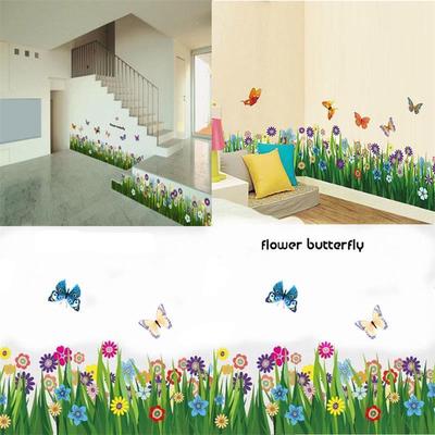 1 x abnehmbarer Schmetterling, Blumen, Gras, Wandaufkleber, Aufkleber für Zuhause, Fenster, Dekoration, UK