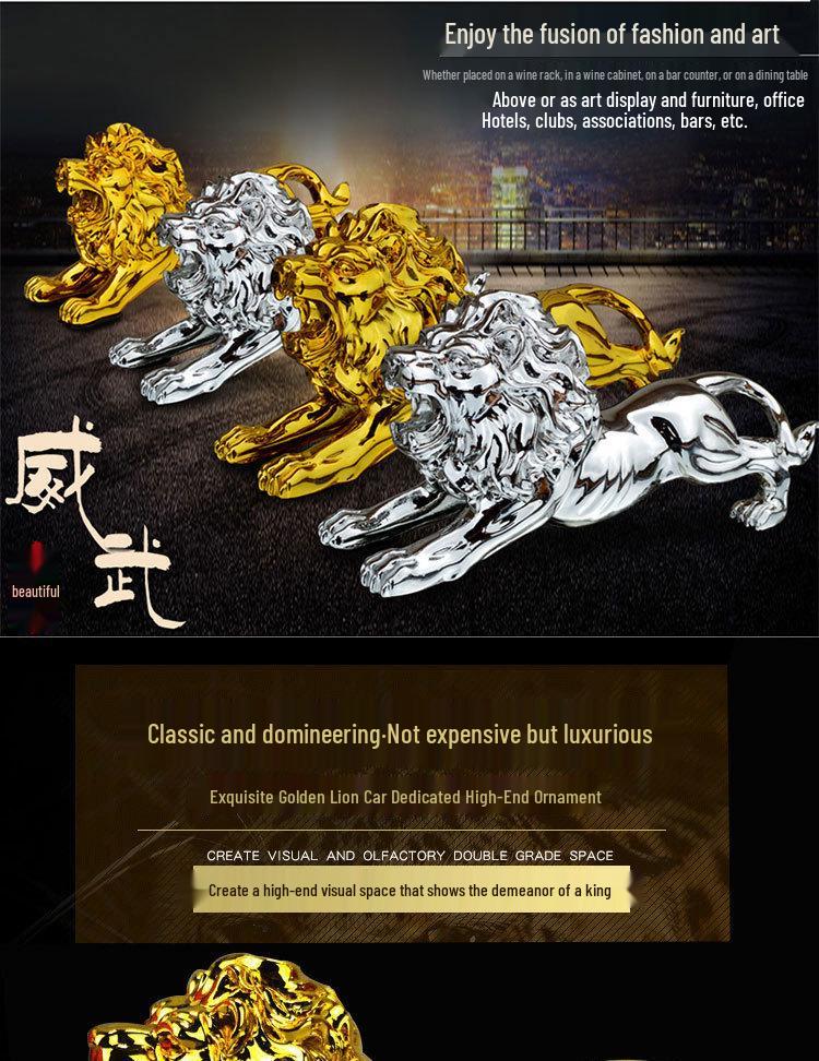 Golden Leopard Car Perfume Ornament: Creative Center Console Decoration for Men