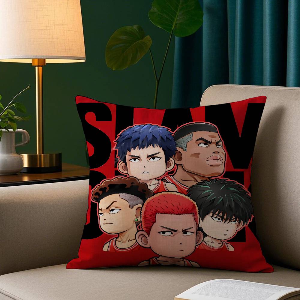 

Funny Cute S-Slam Dunk Pillow Case Plush Fabric Soft Pillowcase Double Sided Print Sofa Cushion Cover Throw 12x12Inch