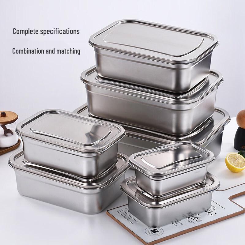 Commercial 304 Stainless Steel Food Storage Container with Lid