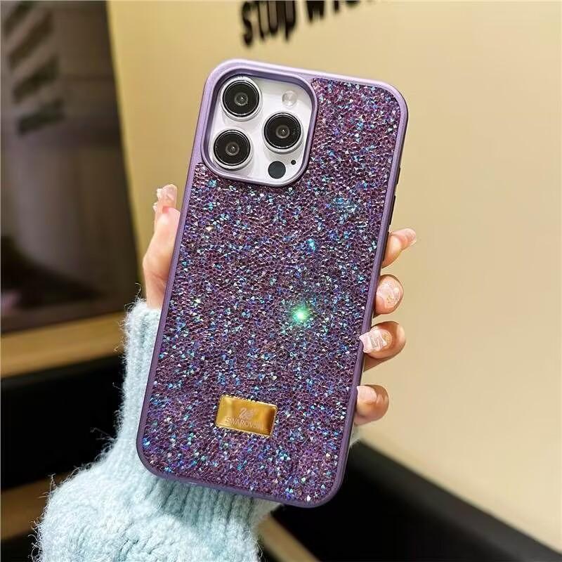 Luxury Fashion Bling Rhinestone Gem Diamond Soft Phone Case for Iphone17 16 15 11 12 13 14 Pro Max Glitter Camera Protection Cover Coque
