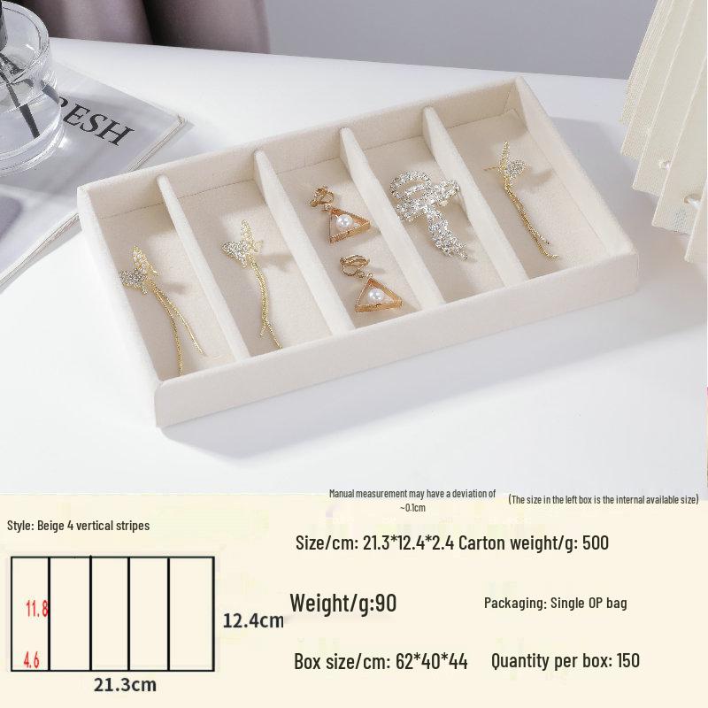 Velvet Jewelry Box – Ring and Earring Tray with Bracelet Compartment