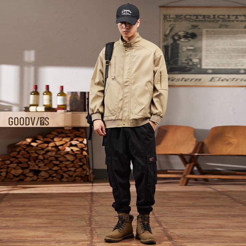 Herren Amekaji Retro Stehkragen Workwear Jacke