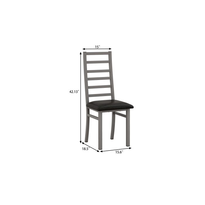 Chaises De Salle À Manger - MUVOE - Lot De 2 - Métal Avec Assise En Cuir PU - Gris - Design Contemporain