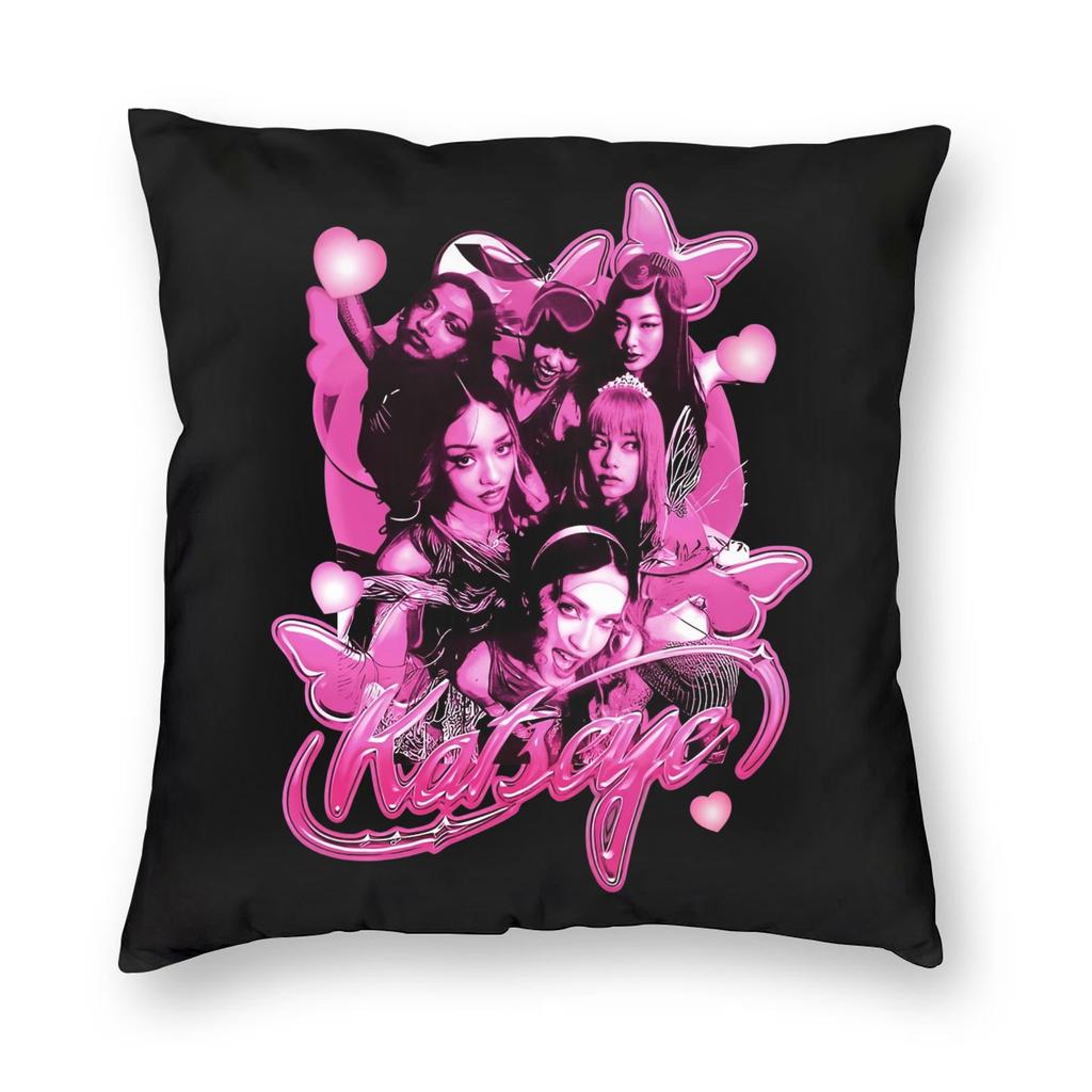 Katseye Kpop Style Girl Group Pillowcase Printing Polyester Cushion Cover Decoration Throw Pillow Case Cover Home Dropshipping 40*40Cm