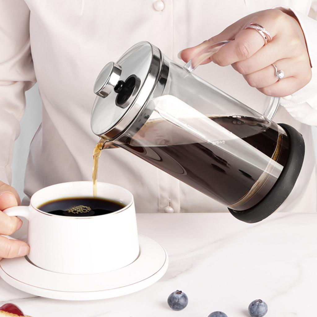 Delicate French Press Coffee Maker With Sturdy Borosilicate Glass And Rusts Proof Nonrust Steel Filter Coffee Presses