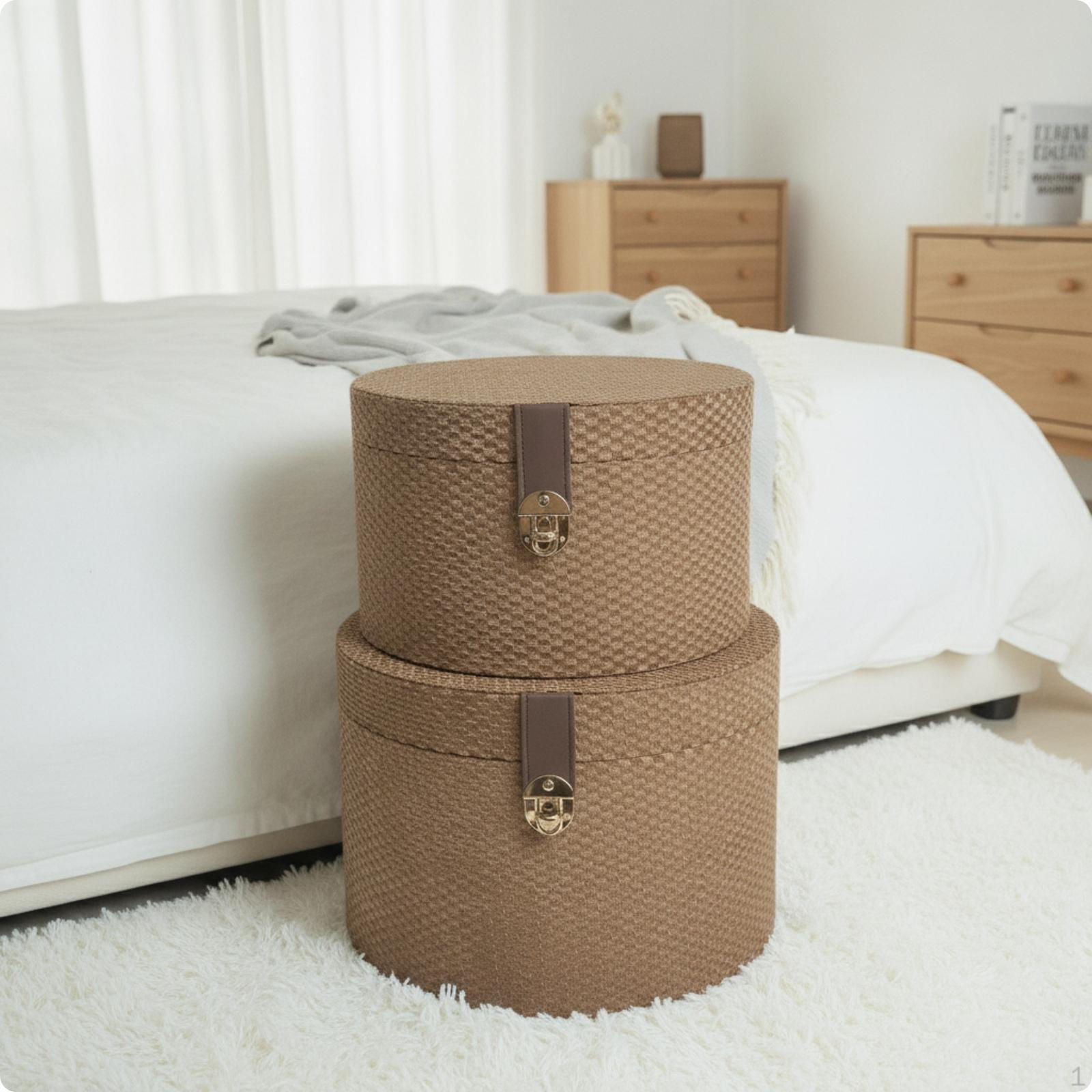 Elegant Round Hat Storage Box with
