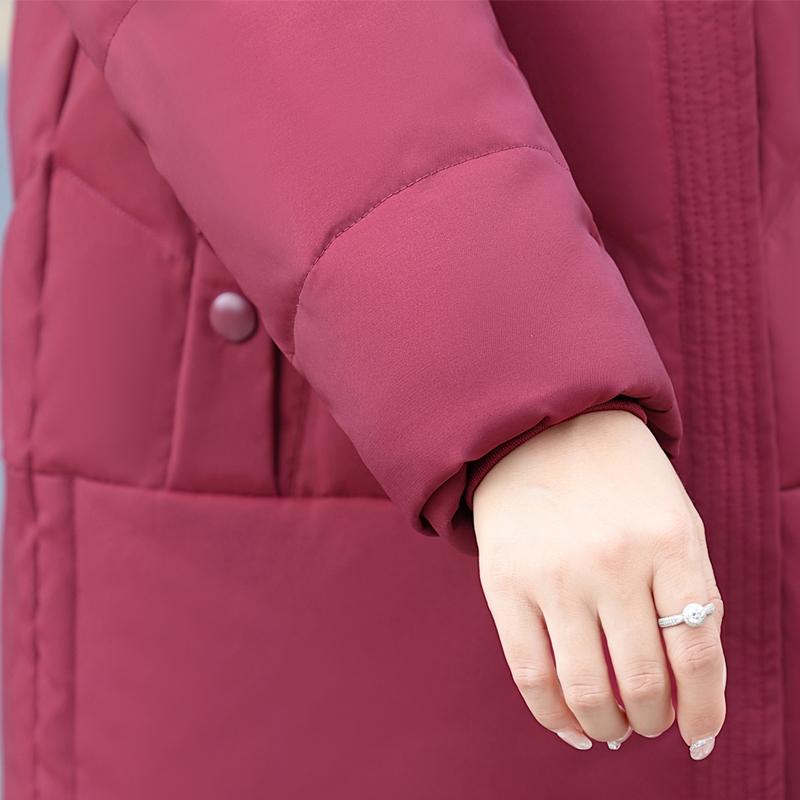 Winter Down Coats for Women Vintage Parkas Hooded Elegant Thick Warm Middle Age Women's Down Jackets Embroidery Outerwears
