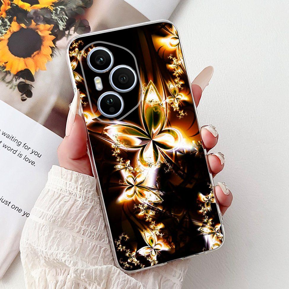 Clear For Honor 400 Pro Case DNP-NX9 Cute Cartoon Cat Fashion Flower Funny Painted Soft Bumper For Honor 400Pro Back Cover Funda