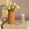 Vaso Impresso em 3D Vaso Moderno para Flores Vaso Decorativo com Textura de Onda para Flores Secas e Frescas Peças Centrais para Mesa de Café de Fazenda Cozinha