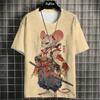 Boys Girls T Shirt Japanese Samurai Cat 3d Printed T Shirts For Casual Fashion Funny Shirt Top Tee Parent Child Clothing