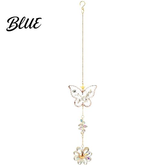 Balcony Decoration Ornament Butterfly Faux Crystals Suncatcher with Hook Hanging Sun Catcher for Windows Sparkling Wind Outdoor Courtyard