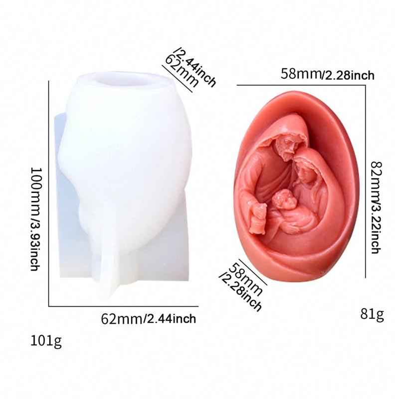 

1Pc Jesus Birthday Candle Mold 3D Aromatherapy Candle Home Decoration Silicone Mold Decoration