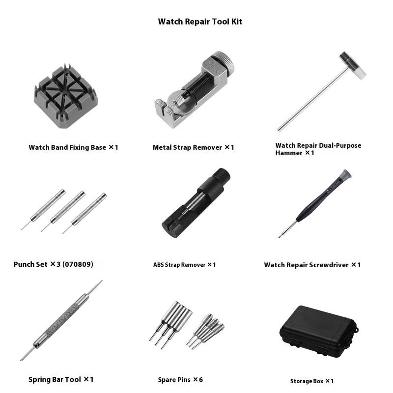 16 Piece Professional Watch Repair Kit - Perfect For Watch Enthusiasts, Adjustable Strap Tools | Durable Metal Tools