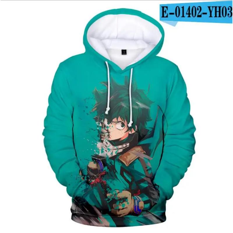 My Hero Academia Midoriya Izuku All Might Cosplay Costume School Uniform Boku No Hero Academia 3D Print Mens Hoodies Sweatshirts