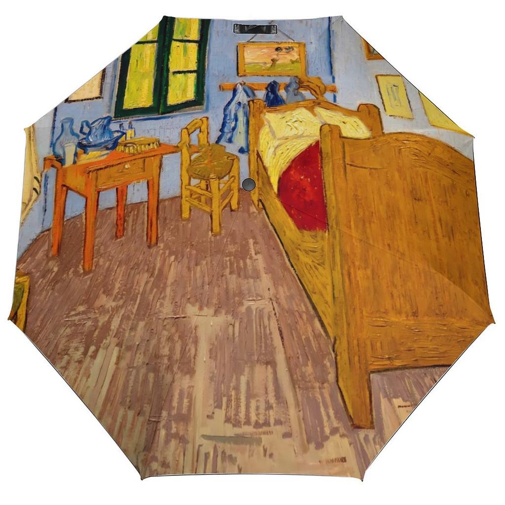 Vincent Van Gogh Paraply Landskapsmönster Sol Anti-UV Paraply Stark Mode Automatiskt Utomhus Målningsparaply