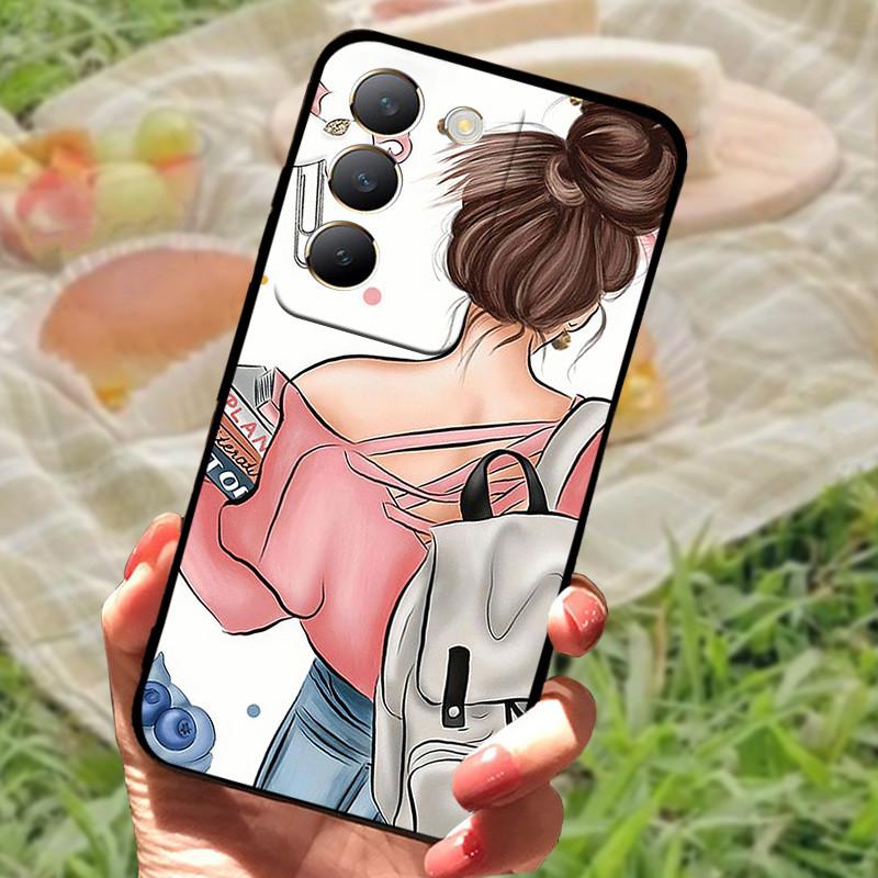 Für vivo V40 SE Hülle 2024 Silikon Bumper Weiche Hüllen für vivo V40 SE 5G Hüllen V40SE Cartoon Bemaltes Coque Fundas Schutz