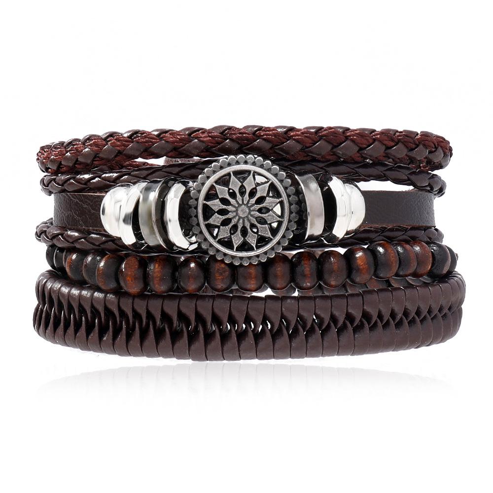 Unisex Handmade Woven Leather Bracelet - European and American Style Jewelry