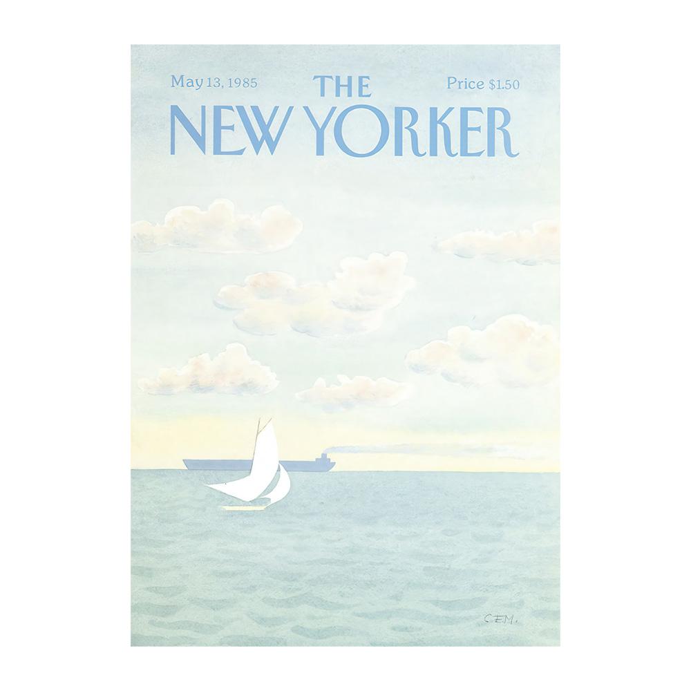 Poster Rivista New Yorker Pittura su Tela Impermeabile Decorazione Caffè Bar Casa Adatto per Soggiorno Camera da Letto 40x60cm