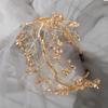 Woven Wire Hair Hoop Elegant Headpiece Super Temperament Crystal Leaf Branch Headband  Formal Prom