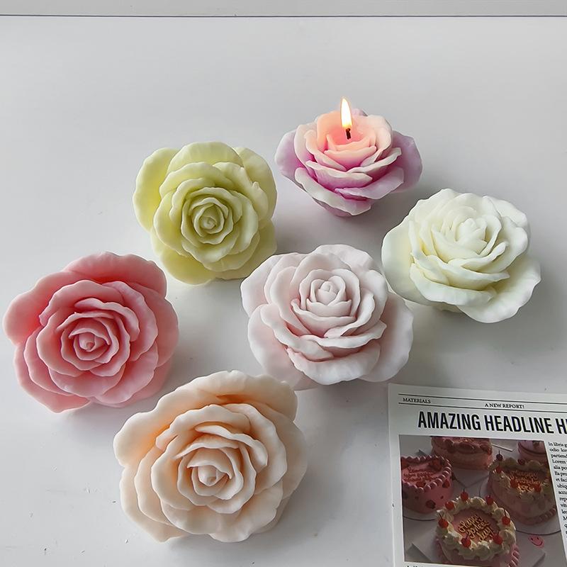 DIY Rose Blume Aroma Kerze Silikonform Handgemacht Gips Epoxidharz Ornamente Form Blumen Kerzenherstellung Zubehör