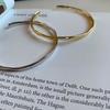 925 Silver Bangle Bracelet Golden Smooth Twist Irregular Punk Stackable For Woman Girl Jewelry Gift Dropship
