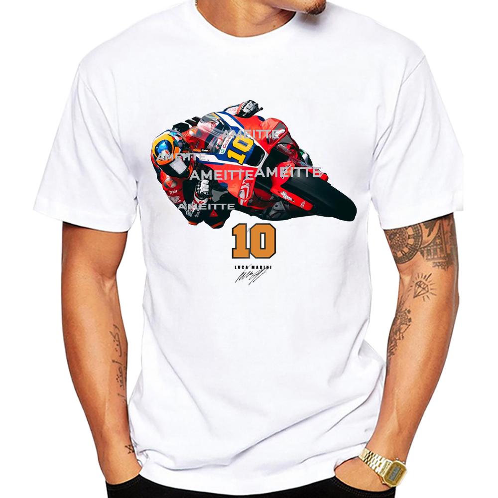 2025 New Legend Luca Marini 10 Gp Race Italy Rider Tshirt Summer Unisex Short Sleeve Cool Ride Sport Boy Casual Tees White Tops