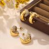 18K Gold Plated Crescent Moon Diamond Earrings - Exquisite Titanium Steel Jewelry