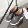 Women's slope heel single shoes spring and autumn inner height increase casual lace-up low-top shoes