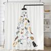 Cartoon Animal Shower Curtain Cute Cat and Dog Bath Curtain with Hooks, Waterproof Shower Curtain, Shower Curtains for Bathroom