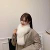 Double-sided Wool Scarf Thickened Imitation Fur Warm Scarf Fox Fur Collar Solid Color Versatile Winter Autumn and Winter