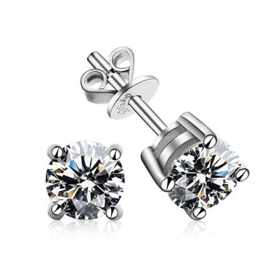 Orecchini a perno a vite in moissanite colore D argento sterling 925 con 4 griffe orecchini di diamanti per donne matrimonio gioielli raffinati