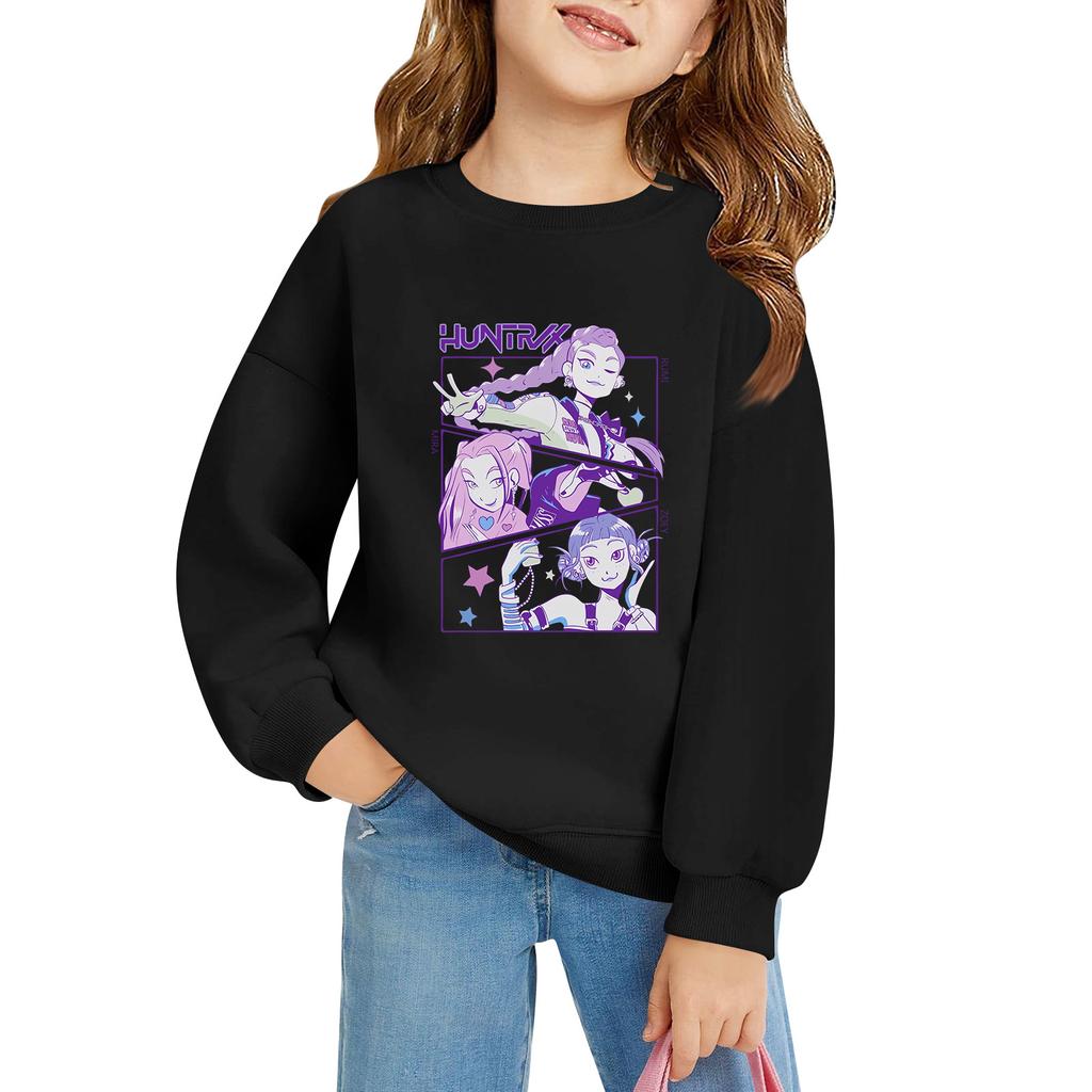 Kids' Long Sleeve Loose Pullover Letter Printed Round Neck Sweatshirt