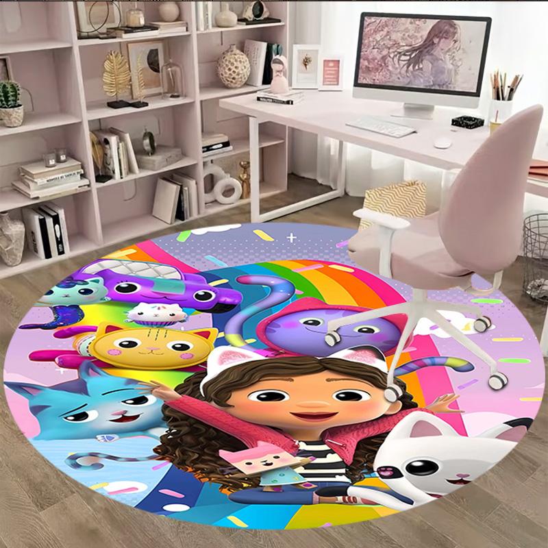1pc Gaby's Bubble House1 Print Round Carpet Chair Round Carpet Suitable for Bedroom Living Room Home Decorative Carpet
