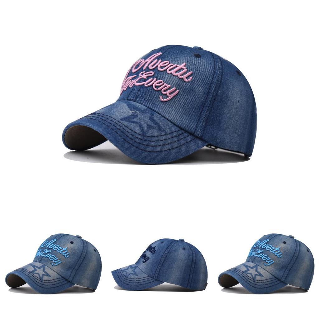 Denim Baseball Cap With Embroidery For Unisex Casual Summer Fashion