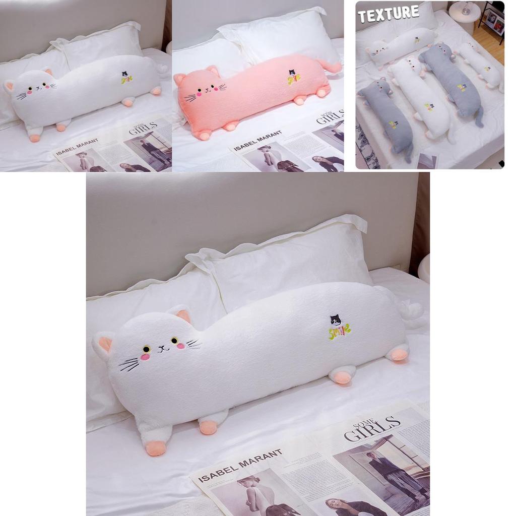 Plush Cat Cartoon Toy Stuffed Doll Sleeping Bed Headrest Decoration Gift Kids