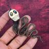 Howlite Copper Wire Wrapped Pendant Titanium Bead Eyes Handmade Jewelry Skull Bone Face Pendant