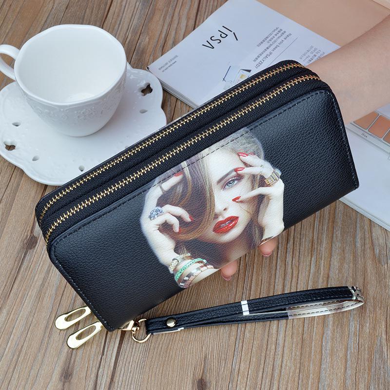 Women's Double Zipper Leather Clutch Wallet: Stylish Long Wallet & Phone Bag with Large Capacity & Coin Purse