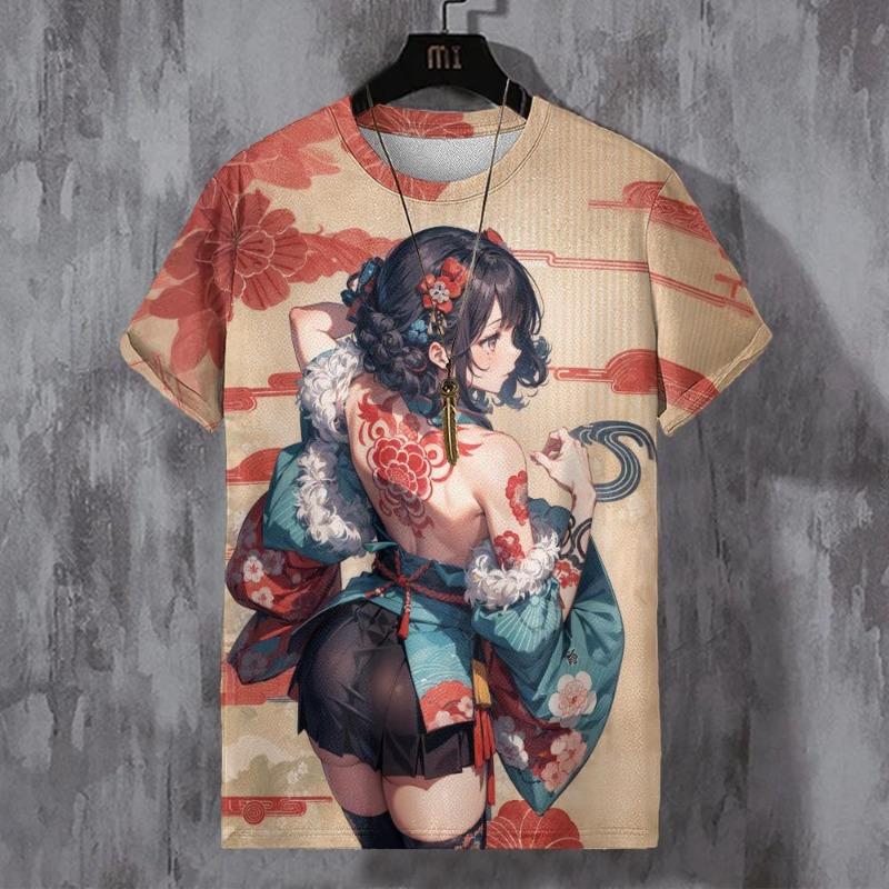 

Summer Men Fashion Cool Samurai Tattoo graphic t shirts Trend Casual harajuku streetwear 3D Printed M