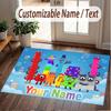Benutzerdefinierter Name Text Kristall Samt Teppich, Numberblocks Weicher Plüsch Dekorativer Rutschfester Boden Teppich