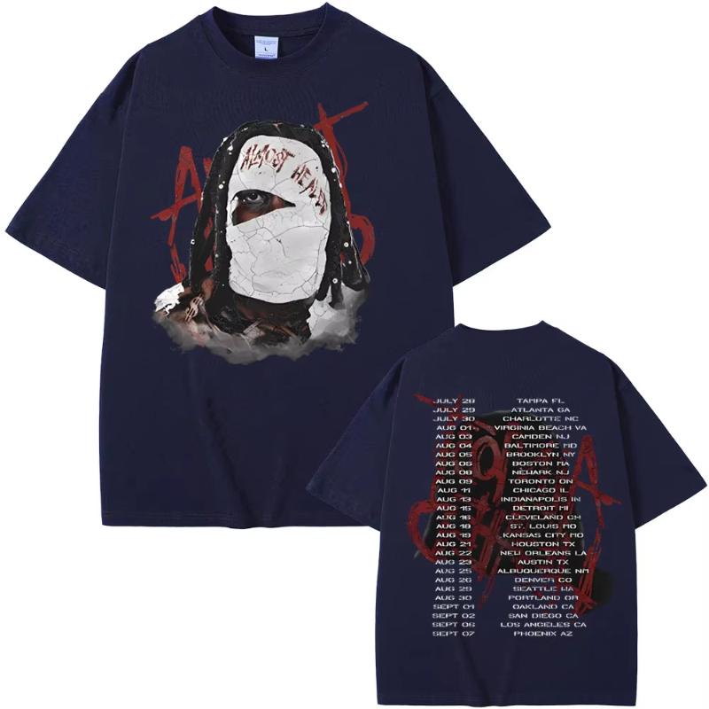 T-shirt Rapper Lil Durk Healing Tour Unisex Donna Hip Hop Moda Vintage Oversize Unisex Casual Cotone Manica Corta