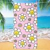 Ins-Style Flowers Beach Towel, Digital Printing Thin Quick-Dry Anti-Sand Microfiber Lightweight for Swim Yoga Travel Gym Gift