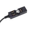 Multiple Device Battery Converter Cord Featuring USB Output and Monitoring Light